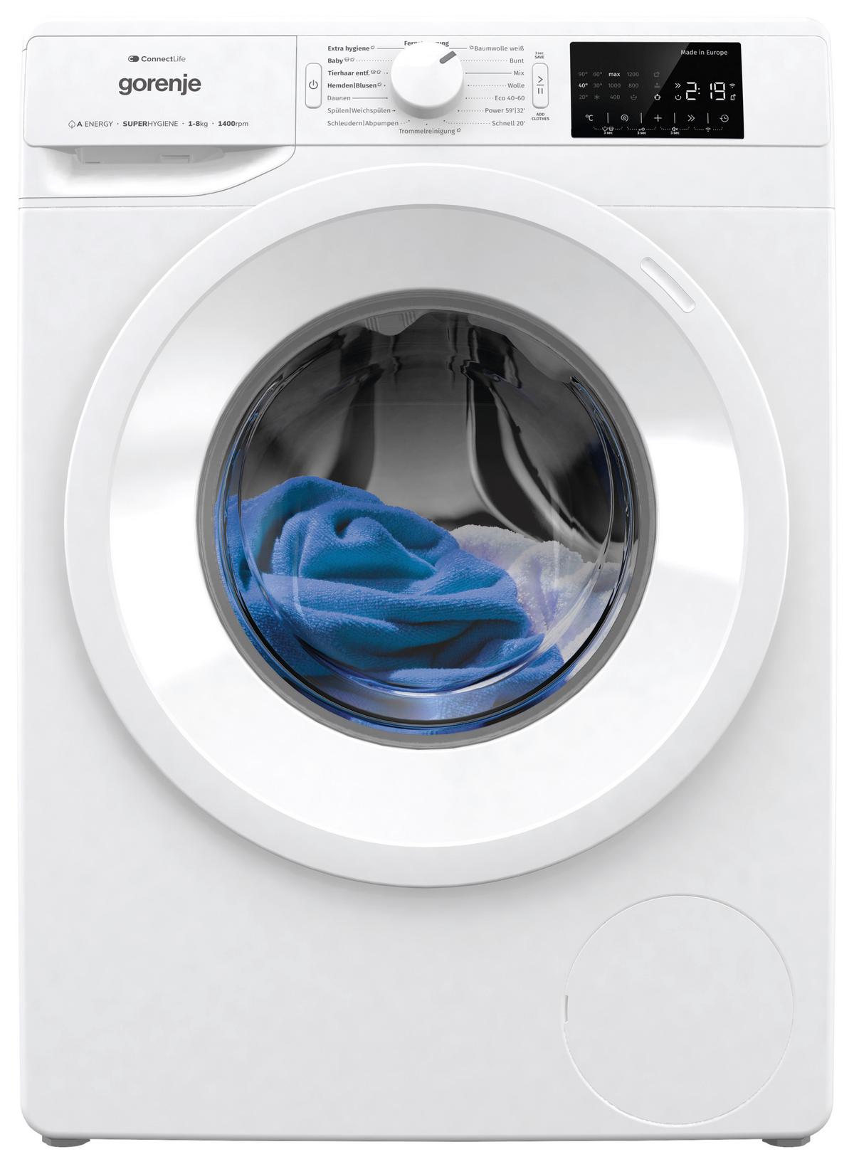 Waschmaschine Wpnei84a1dts - Weiß, Basics, Glas/Kunststoff (60/85/54,5cm) - Gorenje