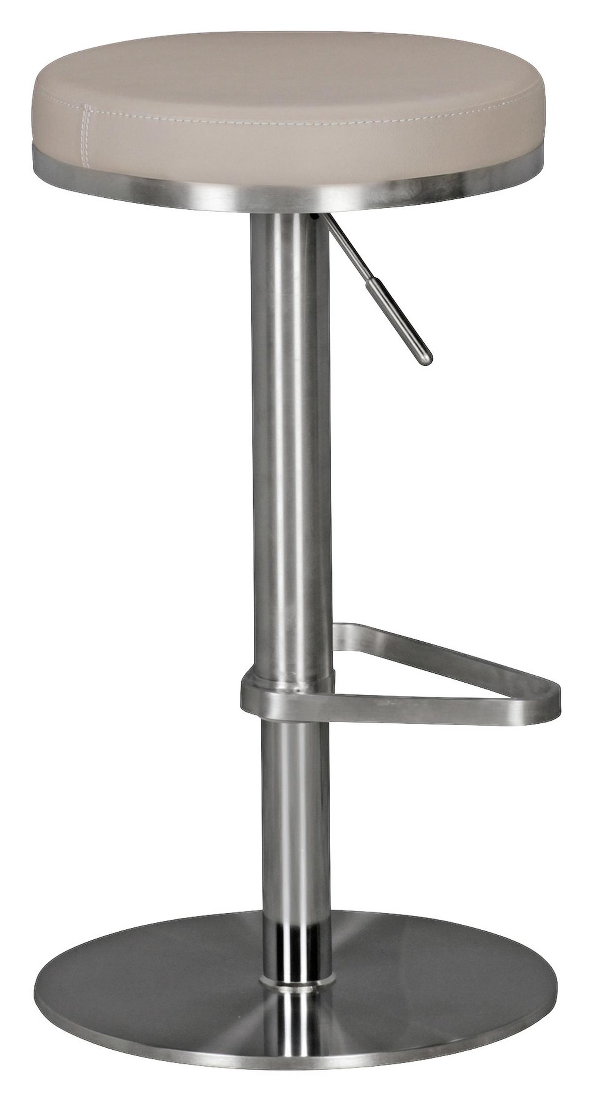 Barhocker höhenverstellbar und 360° drehbar Taupe - Taupe/Silberfarben, MODERN, Textil/Metall (38/57/38cm) - MID.YOU