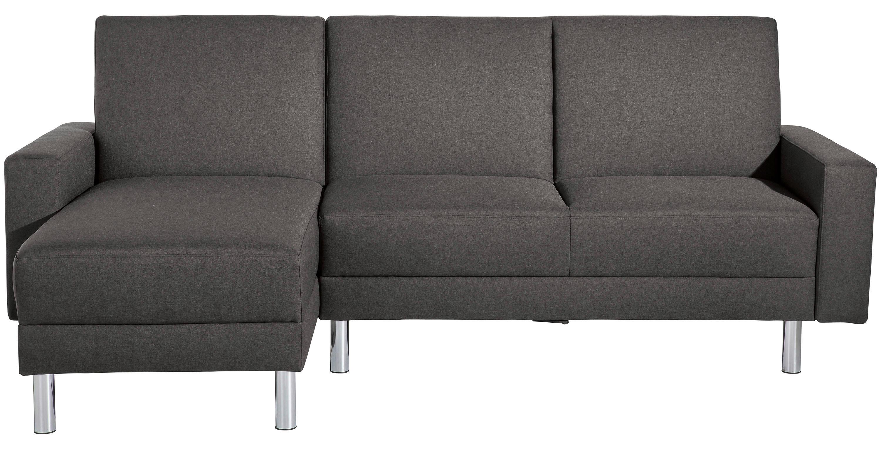 Ecksofa Mit Schlaffunktion Just Fashion Anthrazit - Chromfarben/Anthrazit, KONVENTIONELL, Textil (152/230cm) - Max Winzer