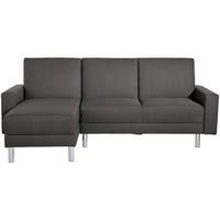 Ecksofa mit Schlaffunktion Just Fashion Anthrazit - Chromfarben/Anthrazit, KONVENTIONELL, Textil (152/230cm) - Max Winzer