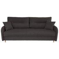 Schlafsofa Mit Bettkasten Vero Grau B: 206 Cm - Schwarz/Naturfarben, Design, Textil (206/88/93cm) - MID.YOU