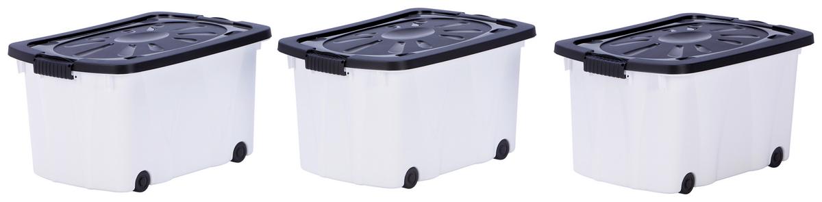 Doboz Tetővel Klipper - fekete/fehér, Basics, műanyag (58/37/31cm) - Homezone