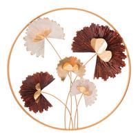 Wanddeko Reddy Round Braun, Weiß, Gold B: 61 Cm - Goldfarben/Braun, Basics, Metall (61/61/5.7cm)