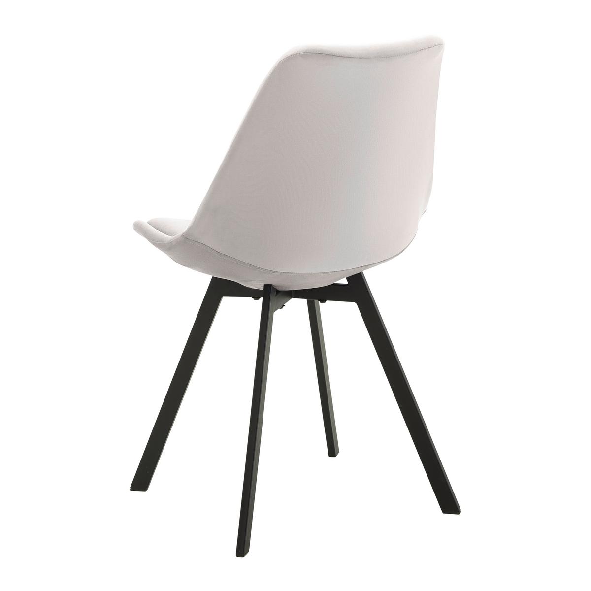 Židle ze sametu Mia - světlošedá - černá/světle šedá, Moderní, kov/textil (45/84/55cm) - P & B