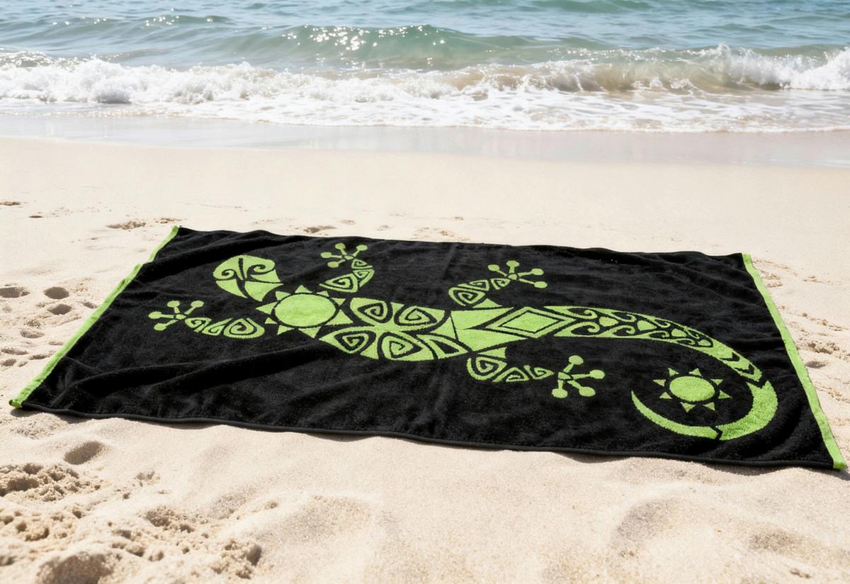 Strandtuch Hawaii - Grün, KONVENTIONELL, Textil (75/150cm) - Ondega