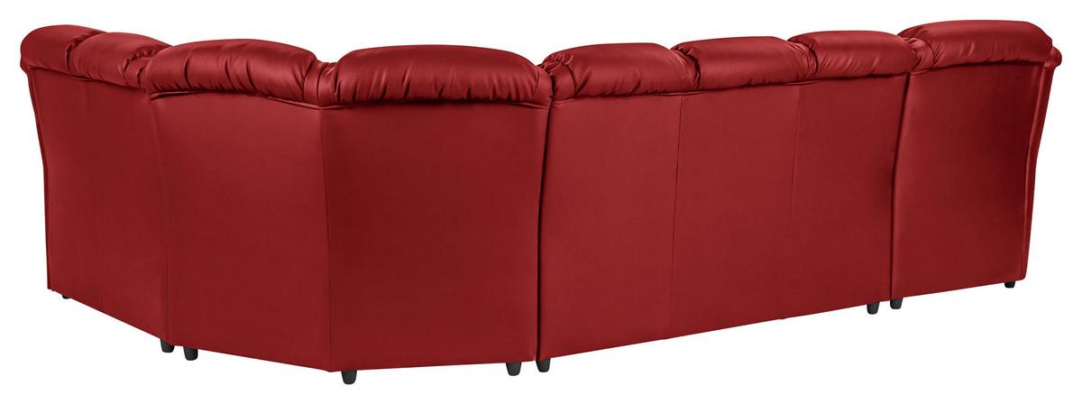 Wohnlandschaft Boston Rot Lederlook - Rot/Schwarz, KONVENTIONELL, Textil (165/333/216cm) - Livetastic