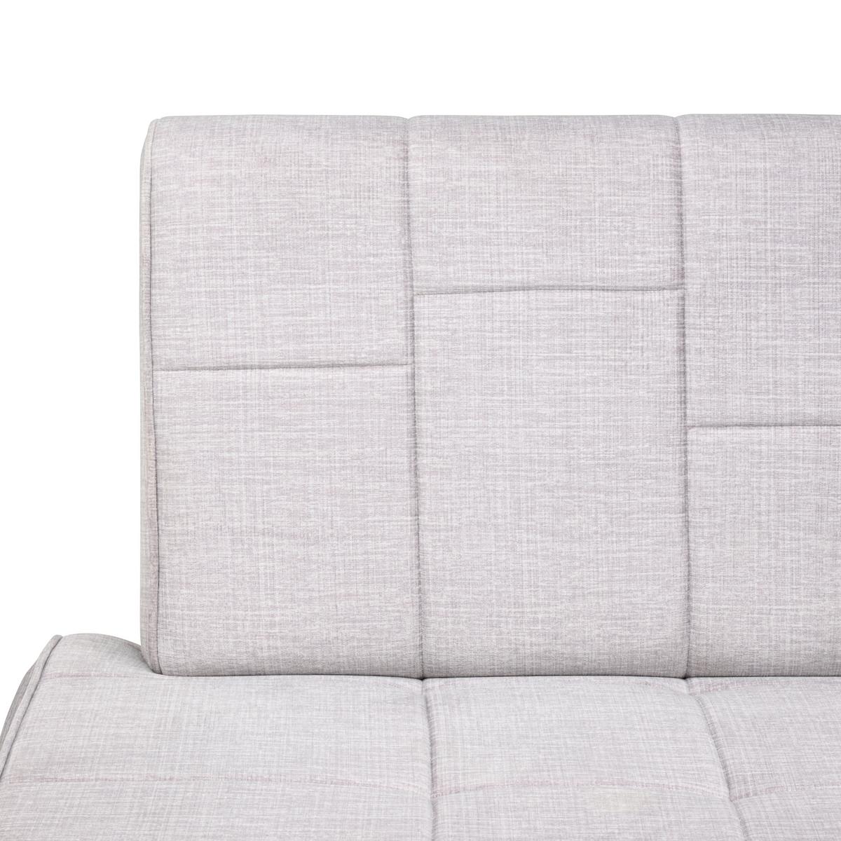 Sitzbank Tilos mit Lehne Samt Hellgrau, B: 140 cm - Hellbraun/Hellgrau, KONVENTIONELL, Textil/Metall (140/88/62cm) - MID.YOU