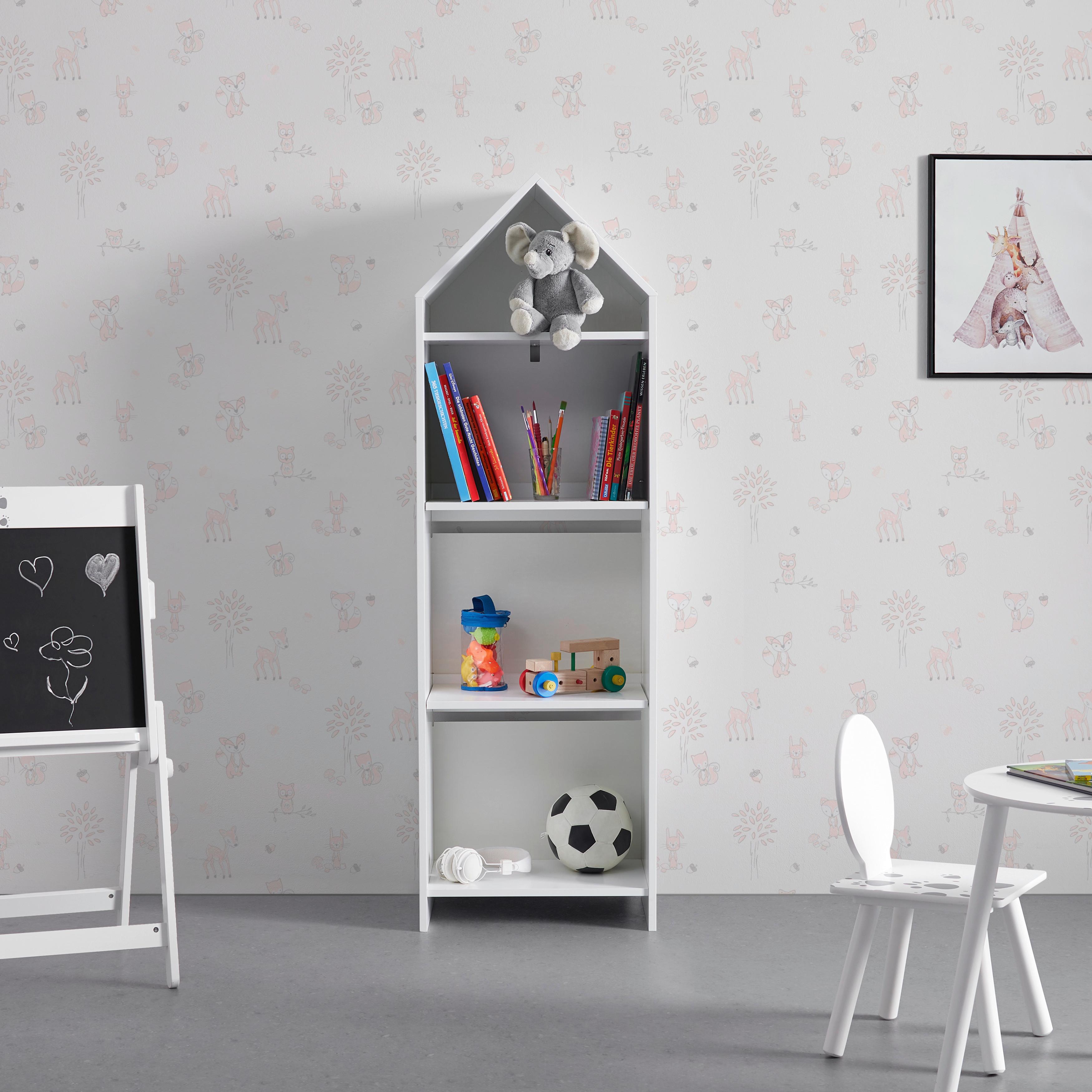 Regál LIA - bílá, Moderní (47/150/30cm) - Bessagi Kids