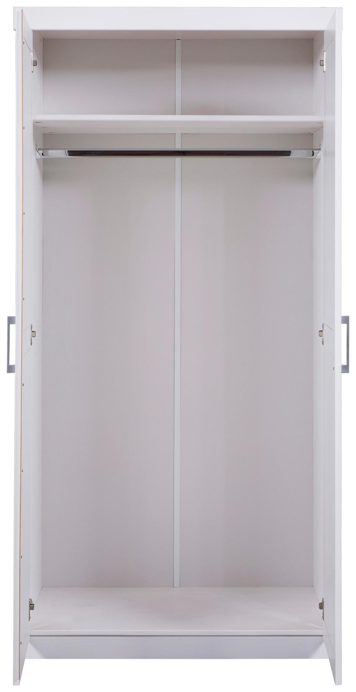 Drehtürenschrank 95cm Hakon Kiefer Massiv - Weiß, LIFESTYLE, Holz (95/190/55cm) - MID.YOU