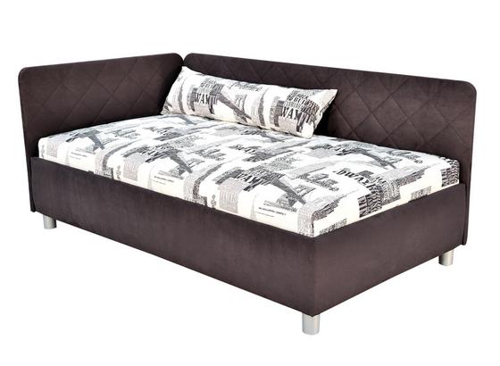 Polsterbett Sorbona 110x200 Grau/gemustert - Silberfarben/Schwarz, KONVENTIONELL, Textil (110/200cm) Polsterbett Sorbona 110x200 Grau/gemustert - Silberfarben/Schwarz, KONVENTIONELL, Textil (110/200cm)