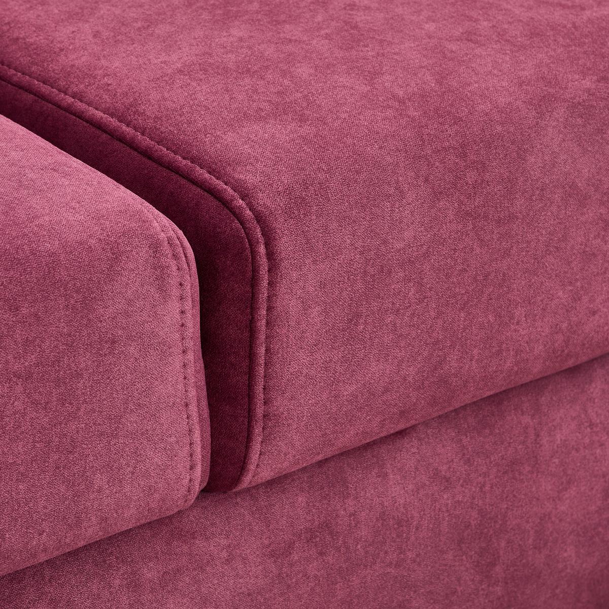 Rohová sedačka ADESSO, pravá, bordová barva - bordeaux/černá, Konvenční, kov/textil (275/257cm) - MID.YOU