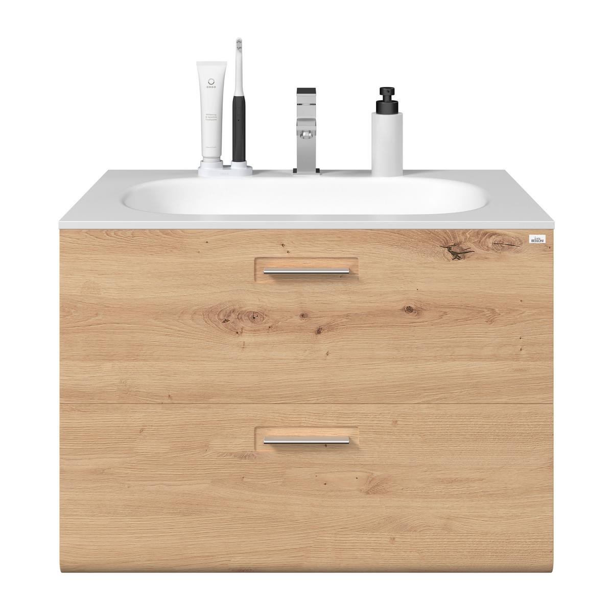 Waschbeckenunterschrank mit Soft-Close Avensis, B: 75 cm - Eichefarben, MODERN, Holzwerkstoff (75/53/45cm) - Luca Bessoni