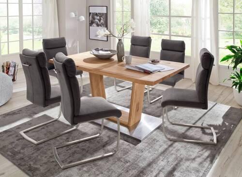 Esstisch Eiche Greta 160x90 cm mit Baumkante - Eichefarben, Design, Holz/Holzwerkstoff (160/90/77cm) - Livetastic