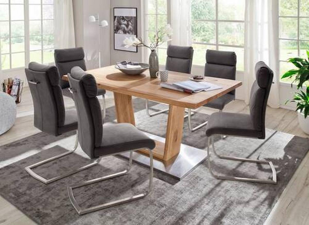 Esstisch Eiche Greta 160x90 cm mit Baumkante - Eichefarben, Design, Holz/Holzwerkstoff (160/90/77cm) - Livetastic