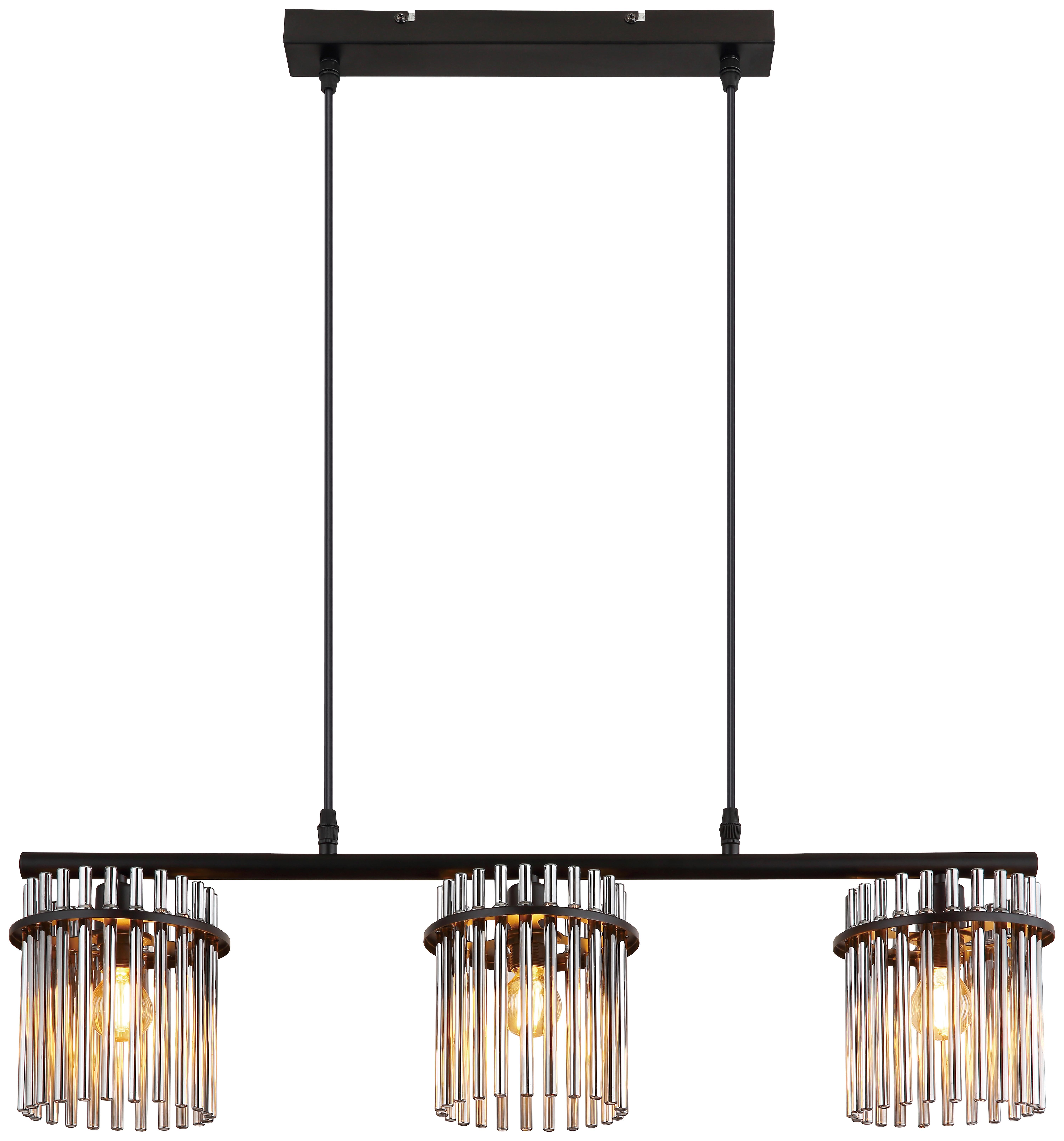 Hängeleuchte Rilly - Schwarz, MODERN, Glas/Metall (72/15cm) - James Wood