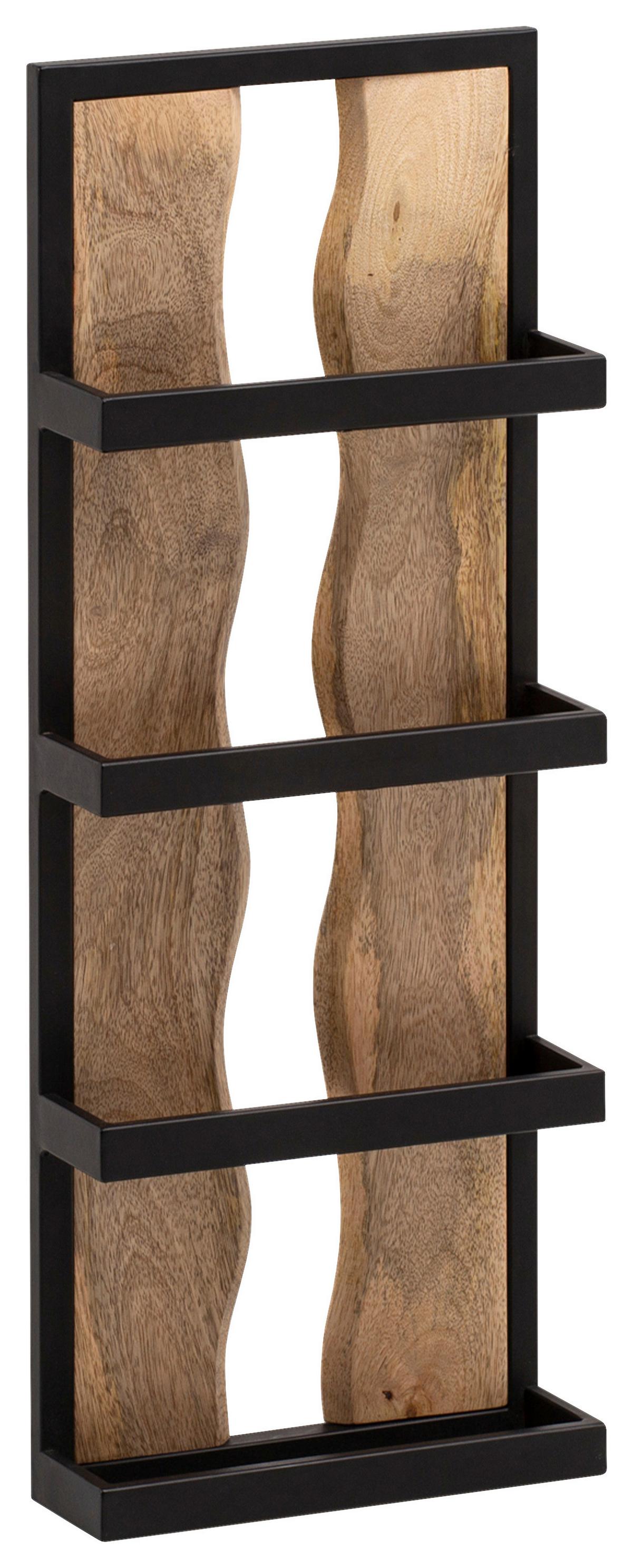 Wandregal Wl6.773 - Schwarz/Braun, LIFESTYLE, Holz/Metall (80/30/10cm) - MID.YOU