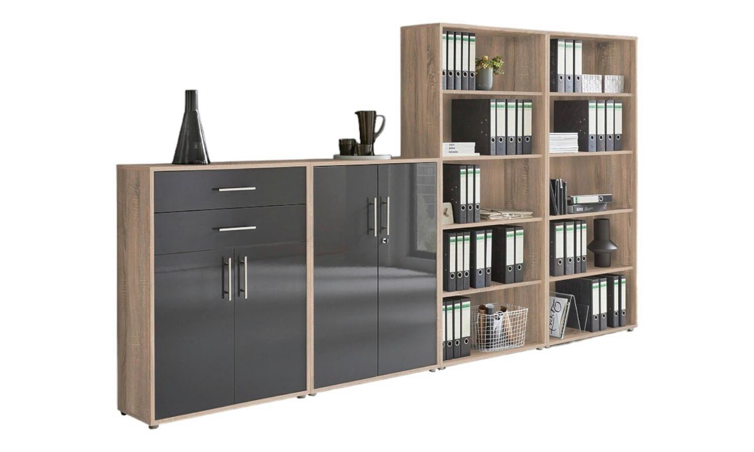 Aktenschrank Office Edition Anthr. Hg/Eiche D. B: 337,6cm