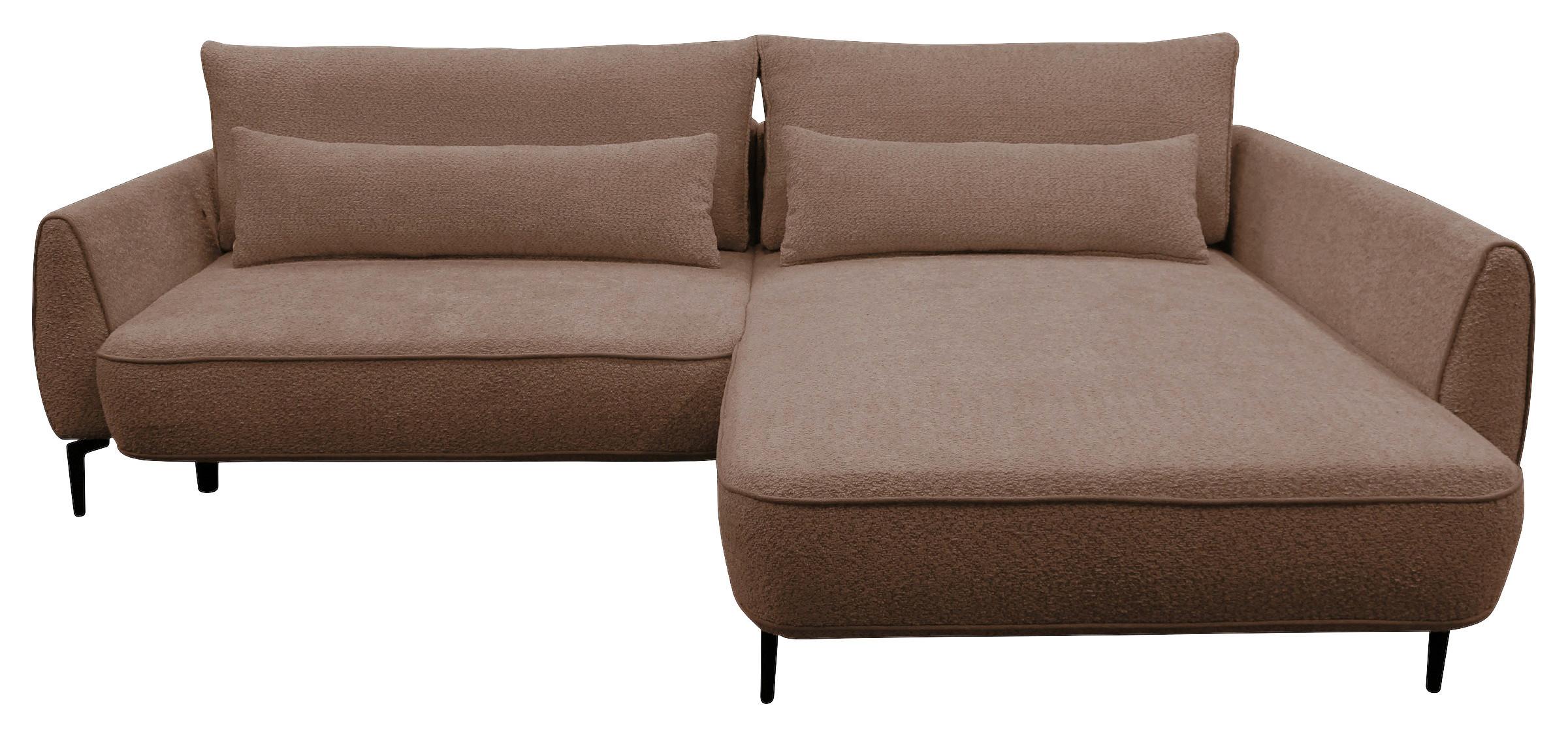 Ecksofa Abriamo Braun 273x204 cm - Creme/Schwarz, Design, Textil (273/204cm) - MID.YOU