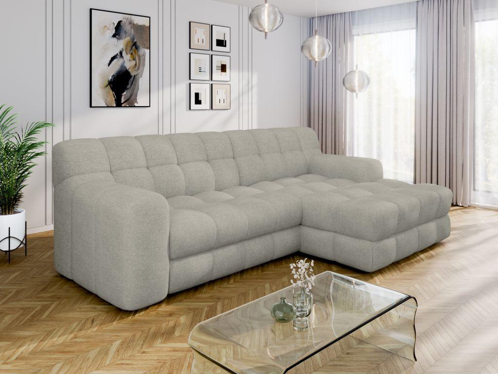 Dizajnová sedačka KARL, pravá, svetlosivá - čierna/svetlosivá, Modern, textil/plast (287/169cm) - Bessagi Home