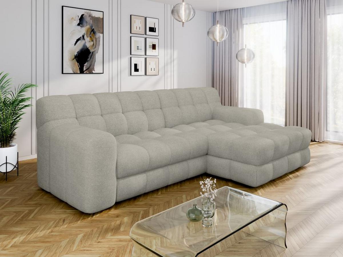 Dizajnová sedačka KARL, pravá, svetlosivá - čierna/svetlosivá, Modern, textil/plast (287/169cm) - Bessagi Home