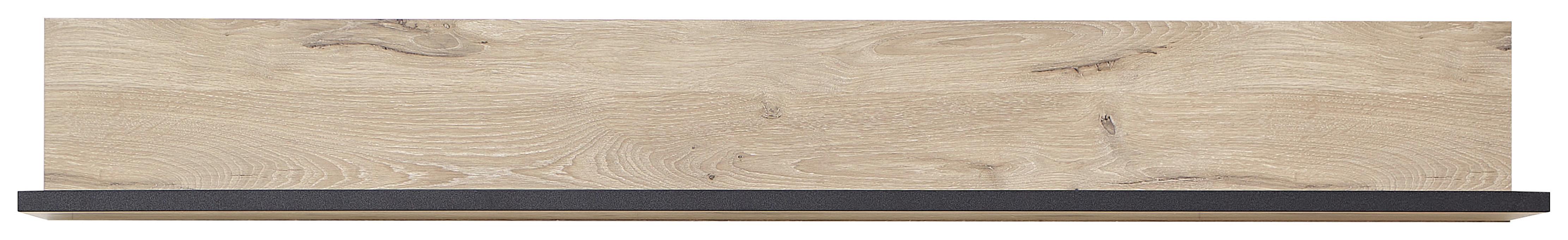 Wandboard Ruben B: 160 cm Schwarz/Eiche Dekor - Eichefarben/Schwarz, KONVENTIONELL, Holzwerkstoff (160/22/24cm) - Livetastic