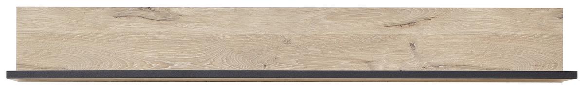 Wandboard Ruben B: 160 cm Schwarz/Eiche Dekor - Eichefarben/Schwarz, KONVENTIONELL, Holzwerkstoff (160/22/24cm) - Livetastic