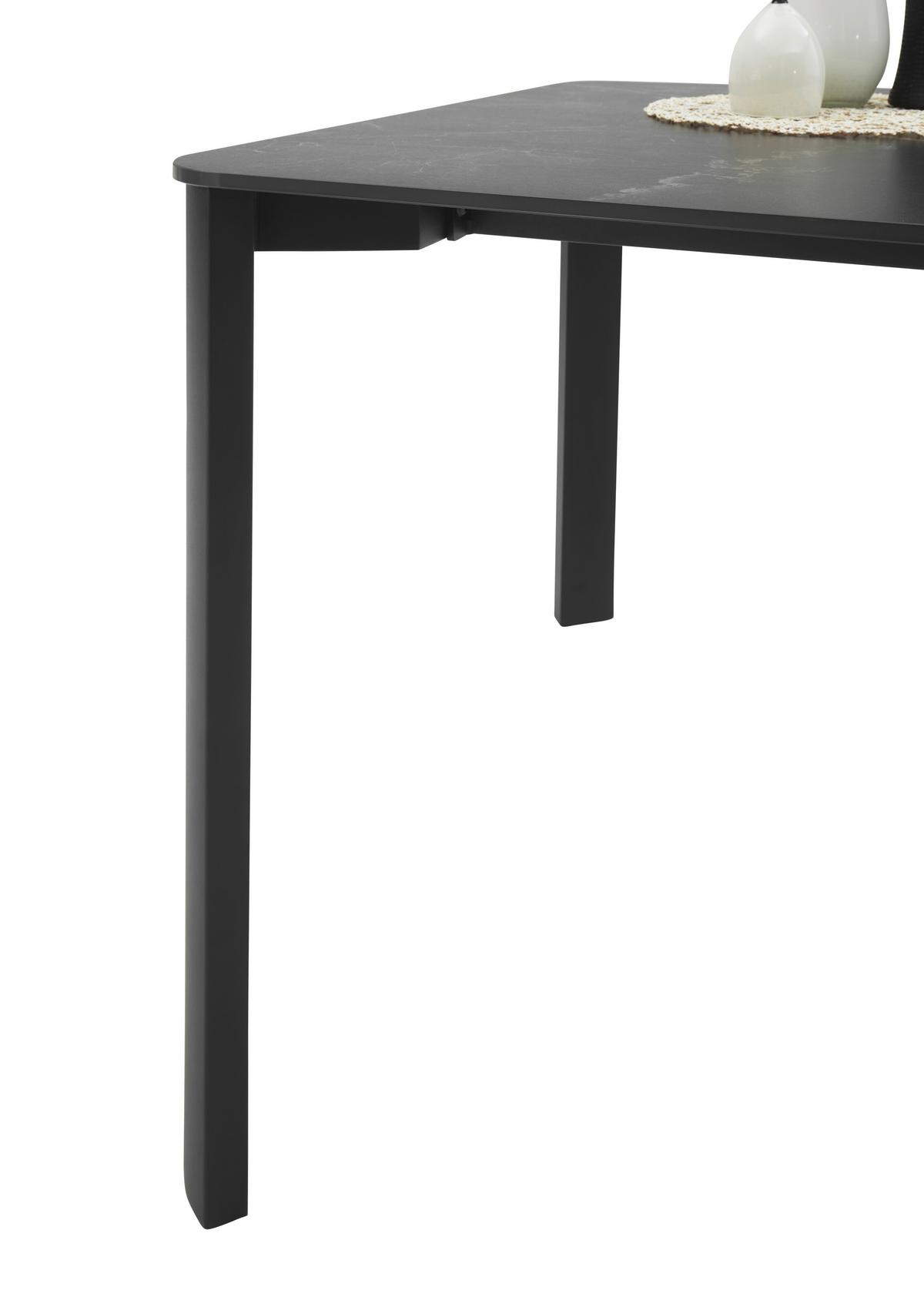 Esstisch Lenni - Schwarz, MODERN, Keramik/Metall (180/76/90cm) - MID.YOU