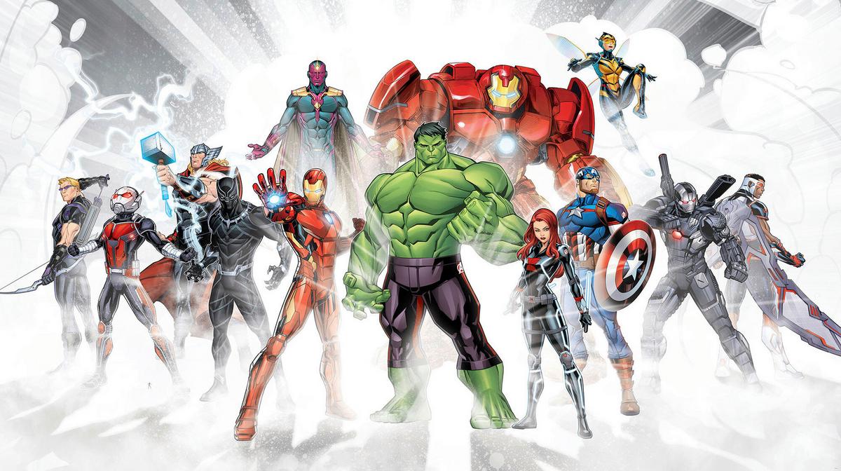 Fototapete Avengers Unite - Multicolor, Trend, Textil (500/280cm)