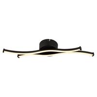 LED-Deckenleuchte 67336-12 - Opal/Schwarz, Design, Kunststoff/Metall (47,6/10/5,6cm) - Globo