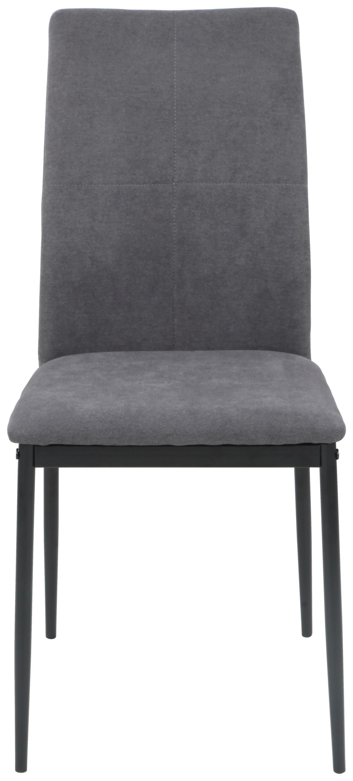 Vierfußstuhl Gitti Webstoff Anthrazit B: 40 Cm - Anthrazit/Schwarz, MODERN, Textil/Metall (40/92/42cm)