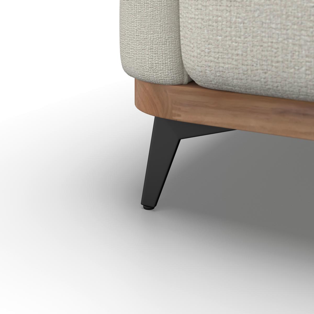 Sedací souprava MELIA, oboustranná, krémová - černá/krémová, Moderní, kov/dřevo (254/69/166cm) - Bessagi Home
