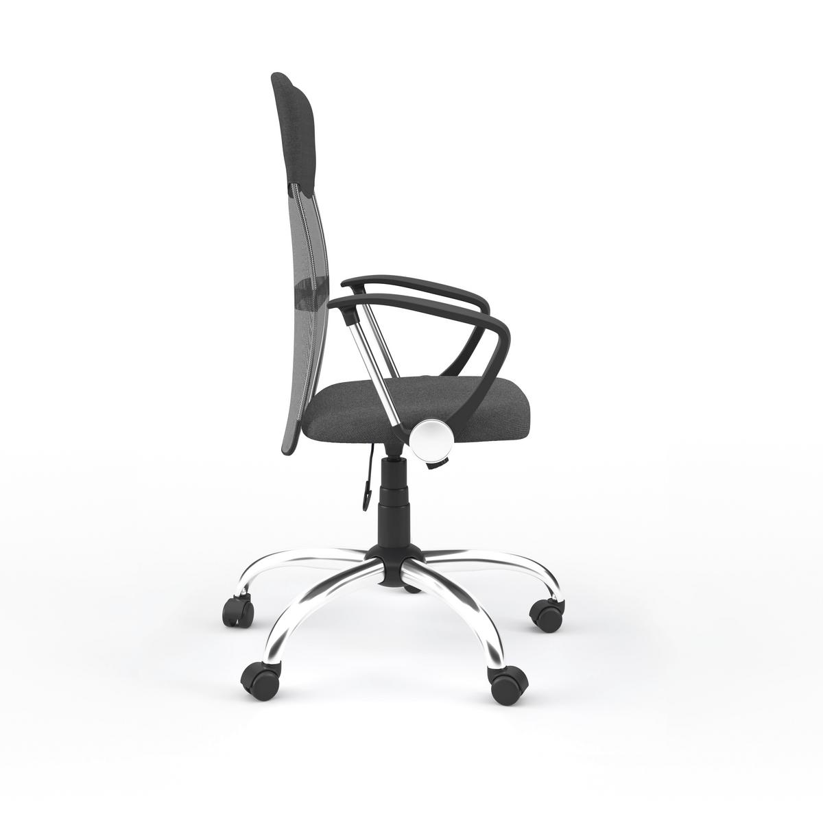 Drehstuhl Orlando Grau B: 60 cm - Chromfarben/Grau, Design, Leder/Holz (60/120/52cm) - MID.YOU