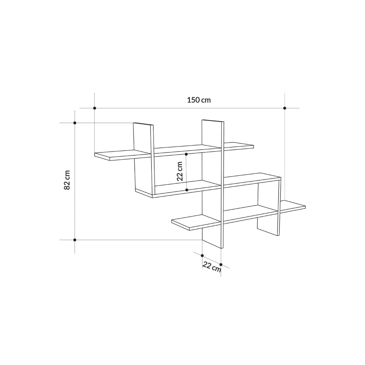 Wandboard Halic Wandregal - Weiß, Design, Holzwerkstoff (150/82/22cm) - Livetastic