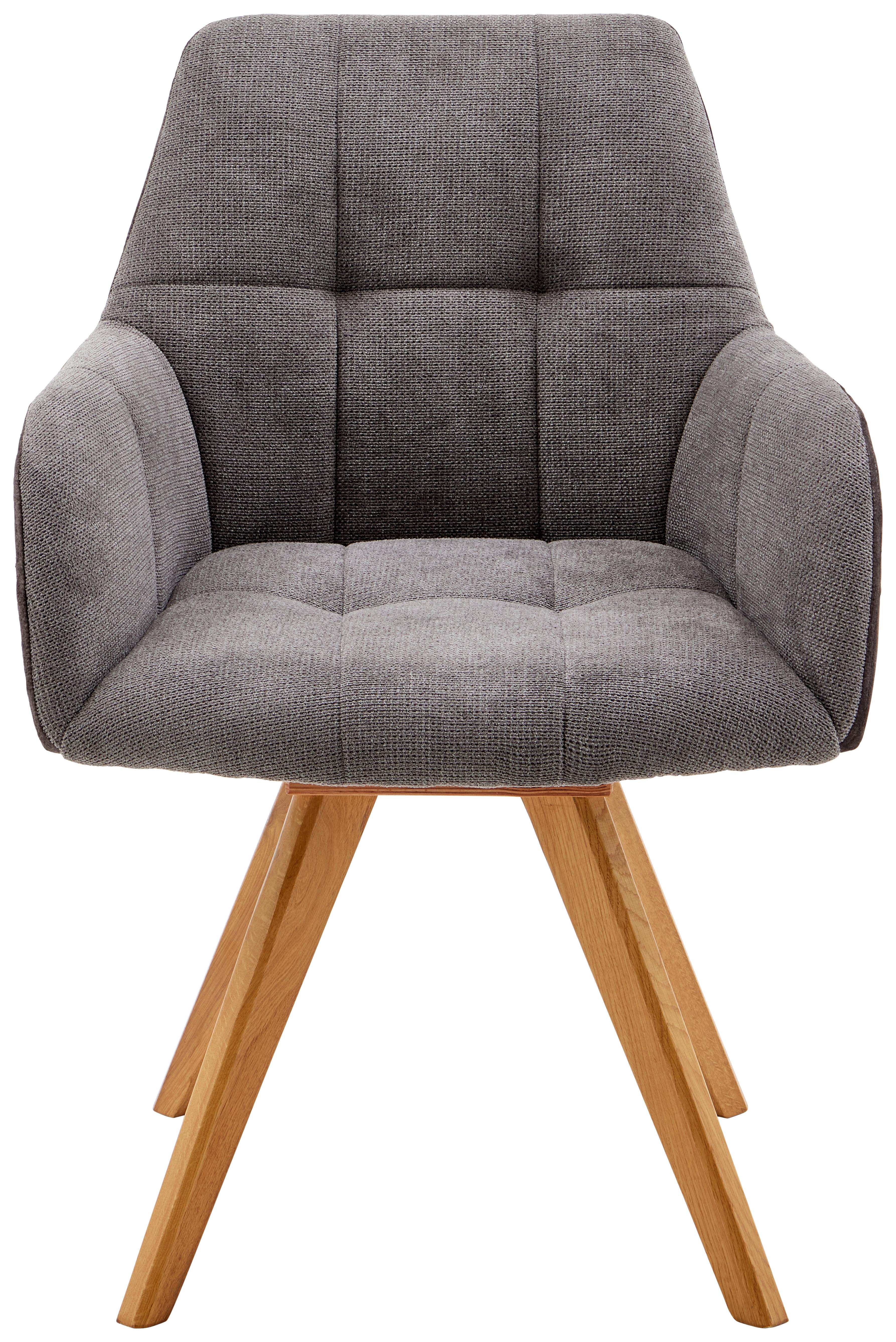 Armlehnstuhl Elke - Naturfarben/Grau, MODERN, Holz/Textil (61/88/66,5cm) - James Wood