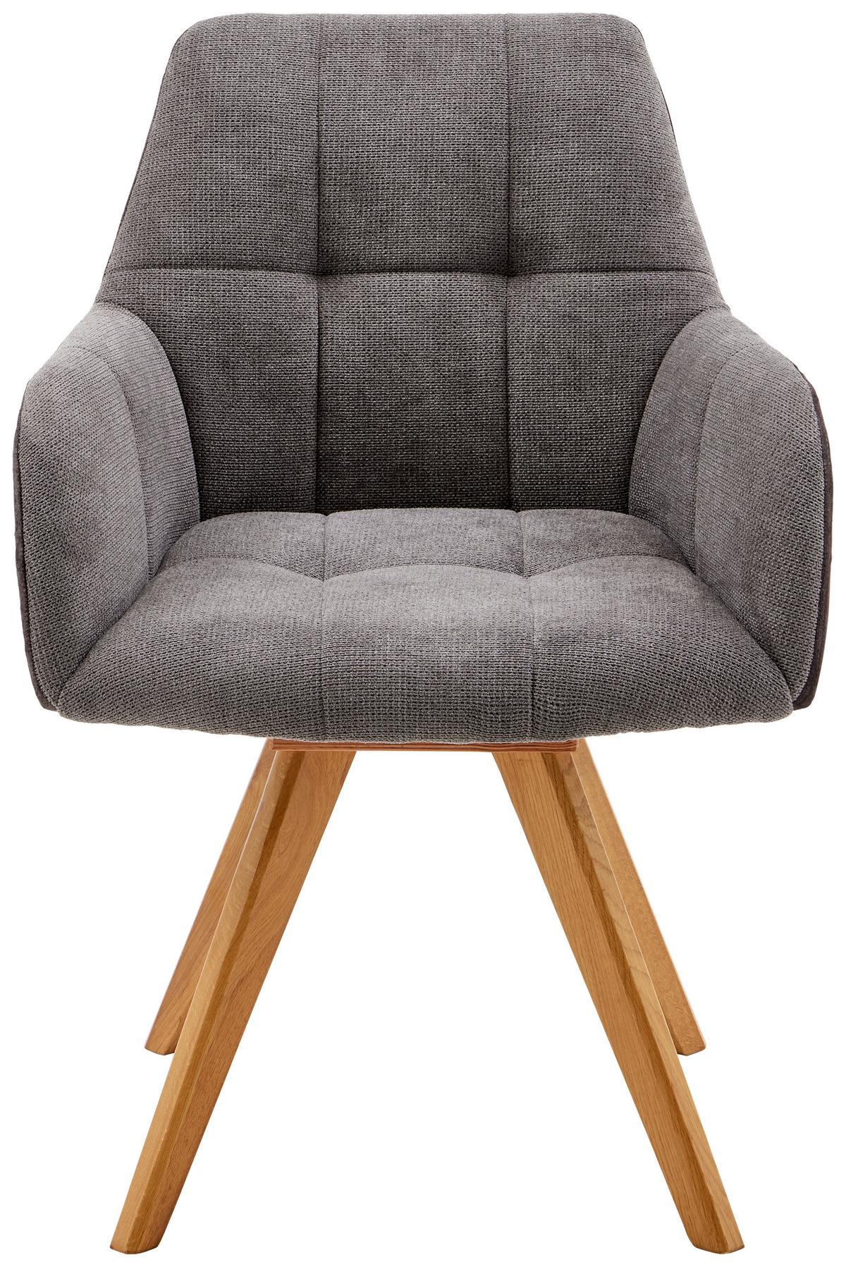 Armlehnstuhl Elke - Naturfarben/Grau, MODERN, Holz/Textil (61/88/66,5cm) - James Wood