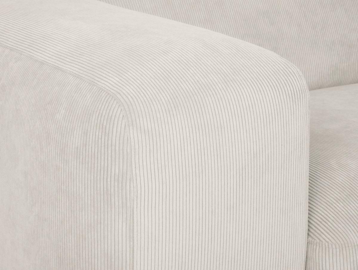 Ecksofa Hannah Creme 252x170 Cm - Creme/Schwarz, Design, Textil (252/170cm) - MID.YOU