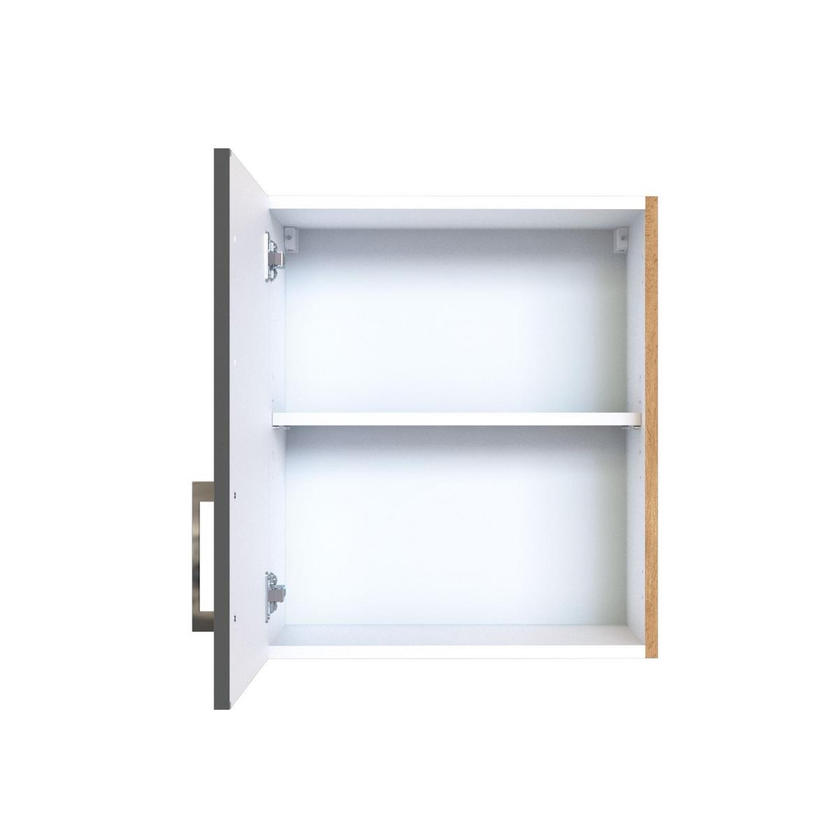 Küchenoberschrank B: 50 Cm Eiche Dekor/anthraz. 1 Drehtür - Anthrazit/Eiche Wotan, MODERN, Holzwerkstoff (50/57/34cm) - Held