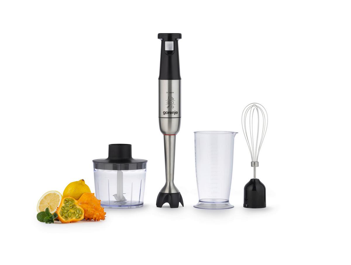 STABMIXER-SET 1500W, 0,5l Behälter - Edelstahlfarben/Schwarz, MODERN, Kunststoff/Metall (5,6/41,8/8,9cm) - Gorenje