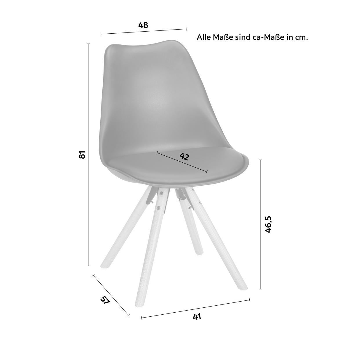 Jídelní židle Lilly s dřevěnýma nohama, černá - černá/barvy dubu, Moderní, dřevo/plast (48/81/57cm) - Mömax