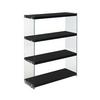 Regal Elementary B: 83 cm Schwarz/Glas Transparent - Schwarz, MODERN, Glas/Holzwerkstoff (83/113/29.5cm) - Kayoom