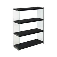 Regal Elementary B: 83 Cm Schwarz/glas Transparent - Schwarz, MODERN, Glas/Holzwerkstoff (83/113/29.5cm) - Kayoom
