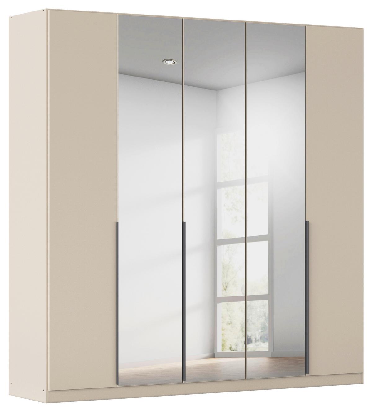 Drehtürenschrank Mit Spiegel 226cm Alabama Super Champagner - Champagner/Transparent, MODERN, Holzwerkstoff (226/229/54cm)