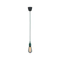 Hängeleuchte Ø 9 cm 1-Flammig - Schwarz/Grün, Basics, Kunststoff/Textil (9,0/218cm) - Paulmann