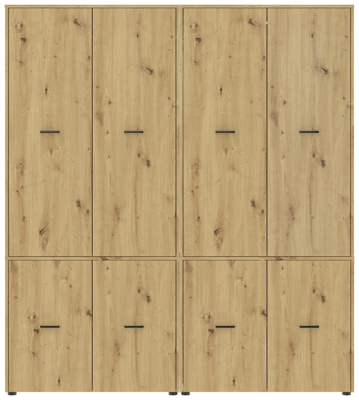 Kleiderschrank Kivo Eiche Artisan Dekor, B: 180 cm - Eiche Artisan, Basics, Holzwerkstoff (180/199,6/52,1cm)