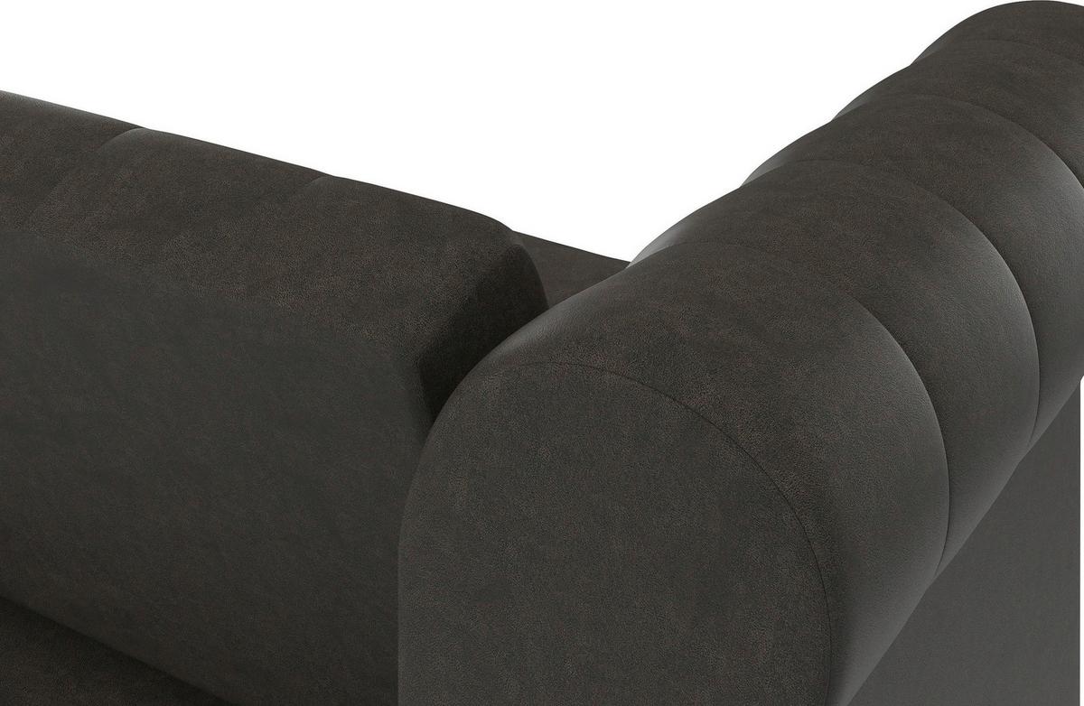 Schlafsofa Firenze Anthrazit, mit Schlaffunktion - Anthrazit/Schwarz, Basics, Textil (236/83/87cm) - Livetastic