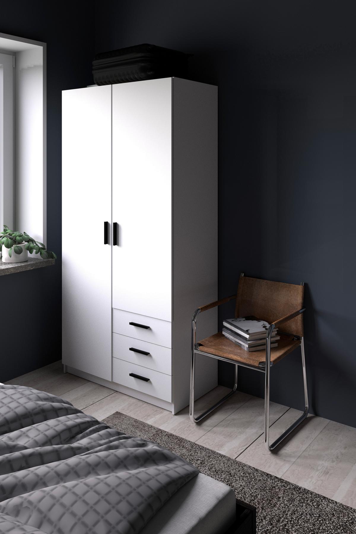 Kleiderschrank Sprint, Weiß, B: 98,5 Cm - Weiß, Basics, Holzwerkstoff (98,5ml) - MID.YOU
