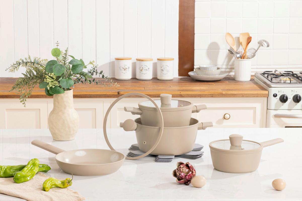 Kochtopfset Jacques - Klar/Creme, Design, Glas/Kunststoff - James Wood