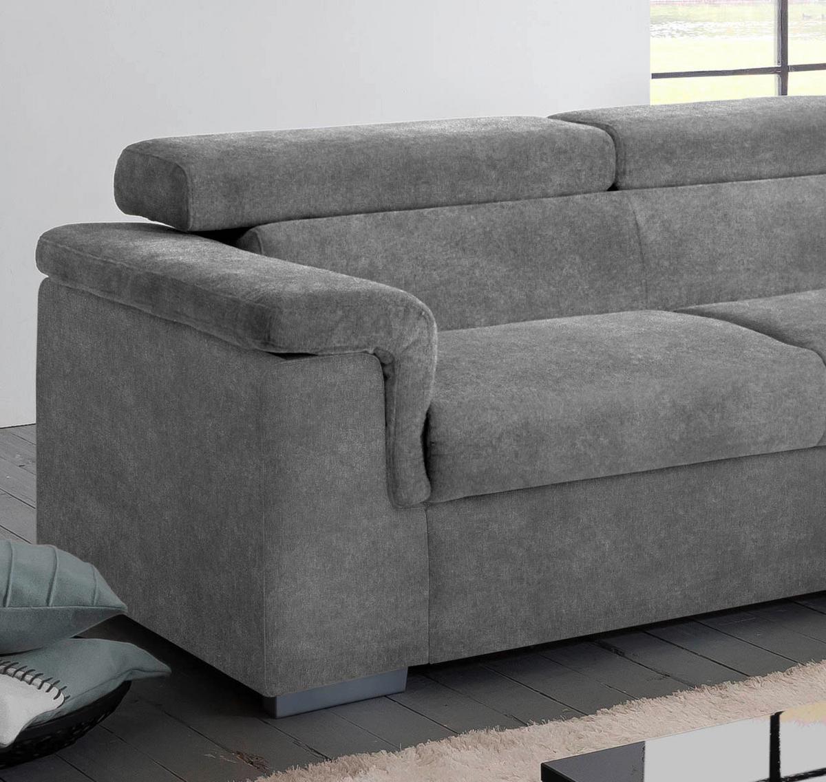 Sedacia súprava MILLA sivá pravý roh - sivá, Basics, drevo/textil (252/217cm)