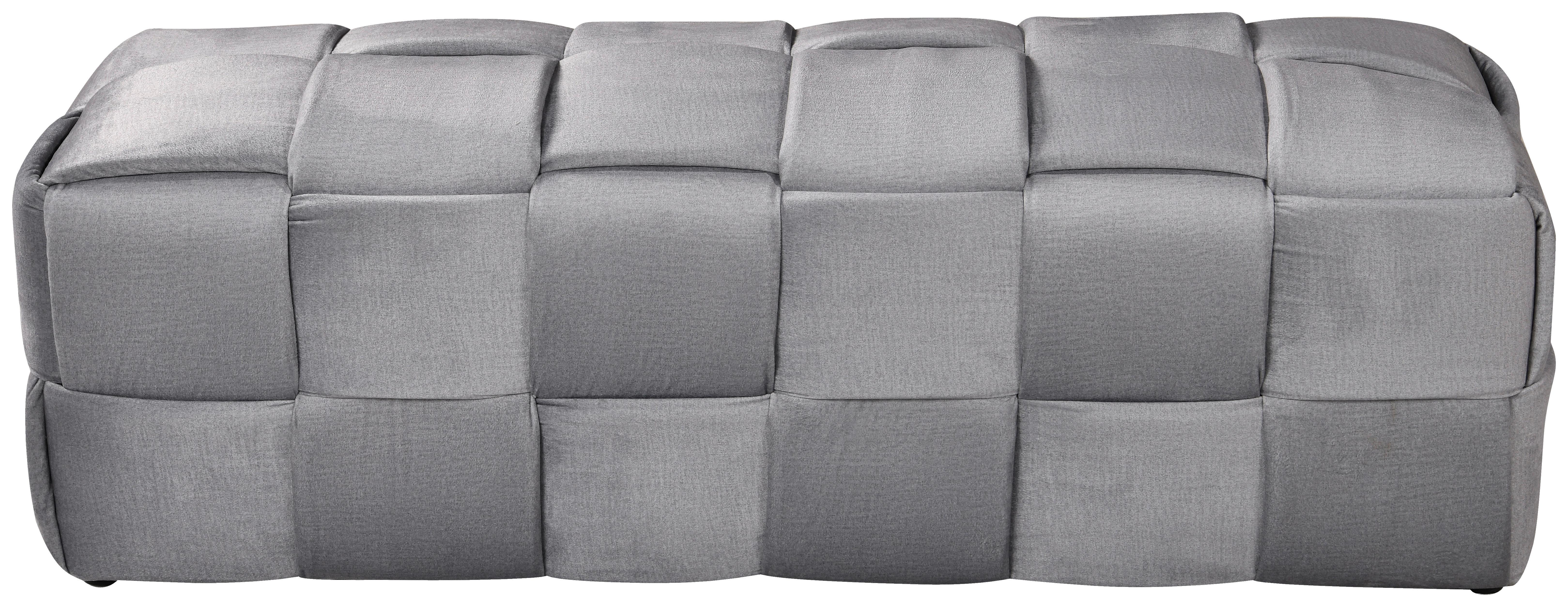 Taburetka ELLIOT, sivý zamat, max. do 120 kg - čierna/sivá, Modern, drevo/textil (124/41/46cm) - Mömax