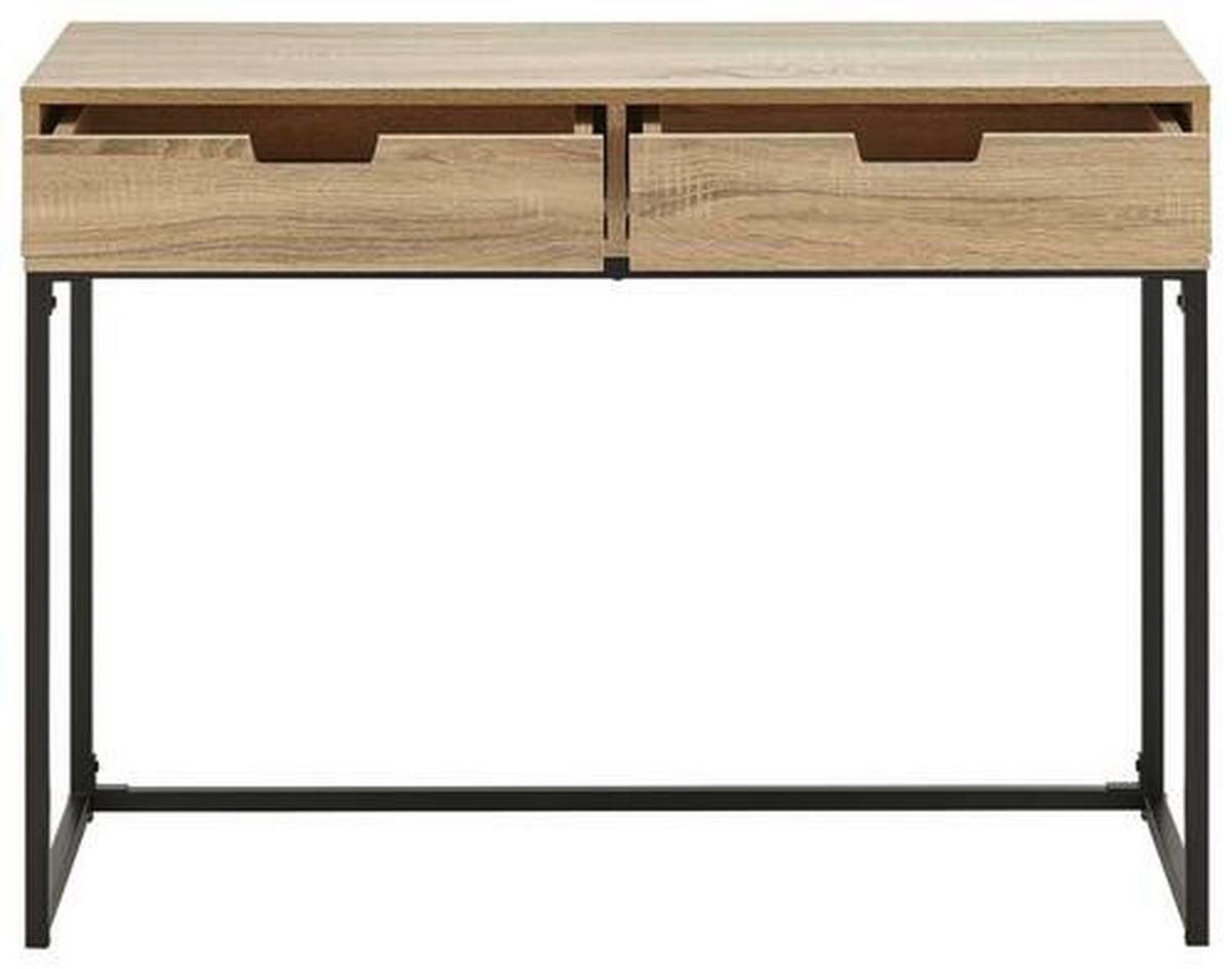 Konzolový stolek Giorgia - černá/barvy dubu, Moderní, kov/kompozitní dřevo (100/38/76cm) - Bessagi Home